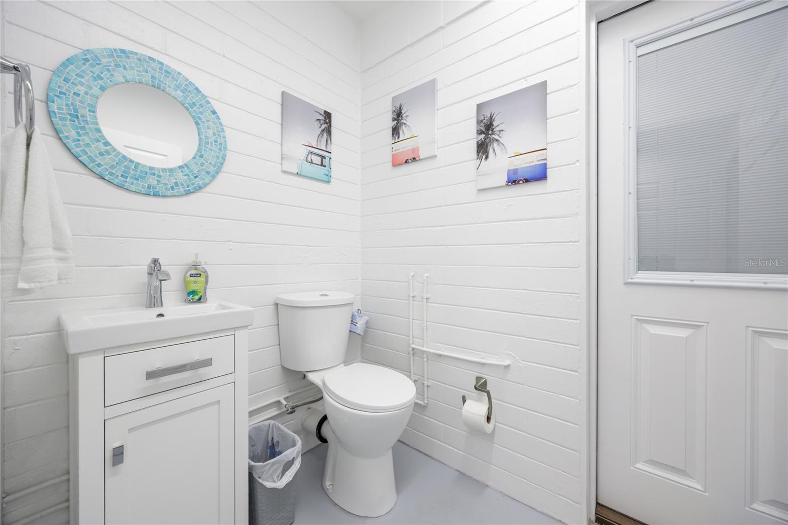 Half bath with Private outdoor shower