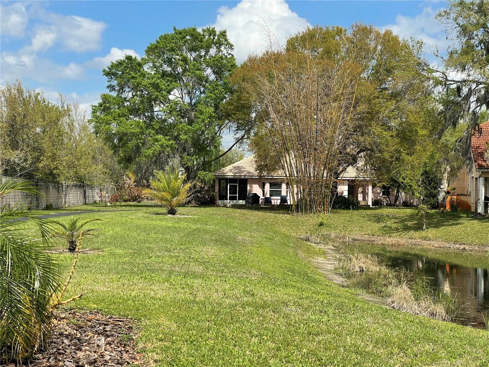Sideview over pond