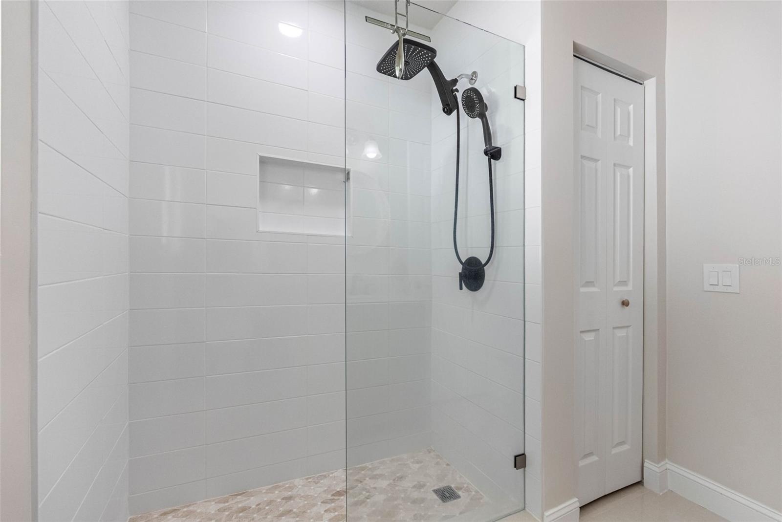 Glass enclosed shower