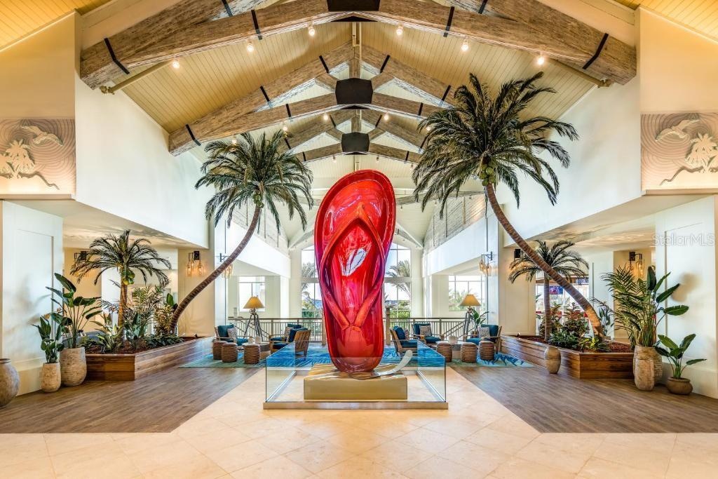 Iconic Margaritaville Resort Orlando lobby and amenities near Disney with dining shopping and entertainment