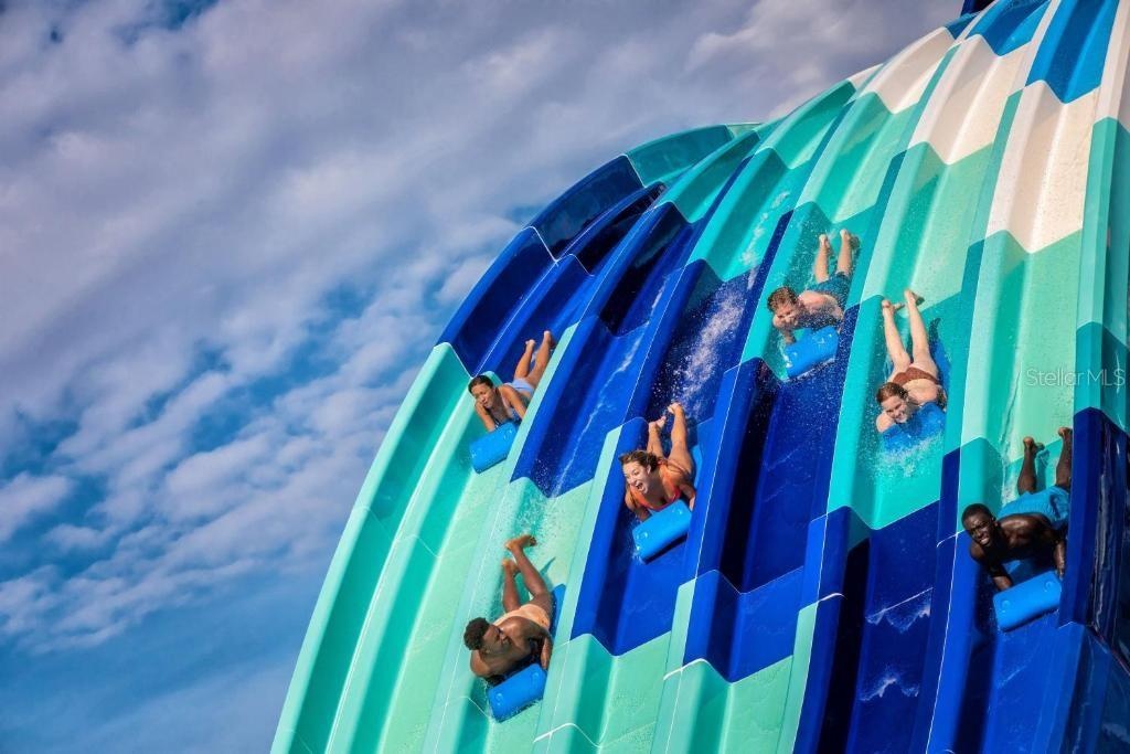 Exciting water slides at Island H2O Water Park near Disney in Kissimmee Florida