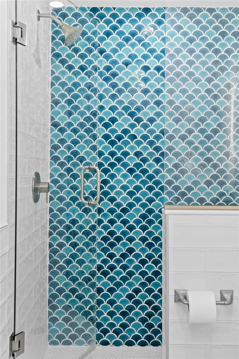 Shower in downstairs bathroom