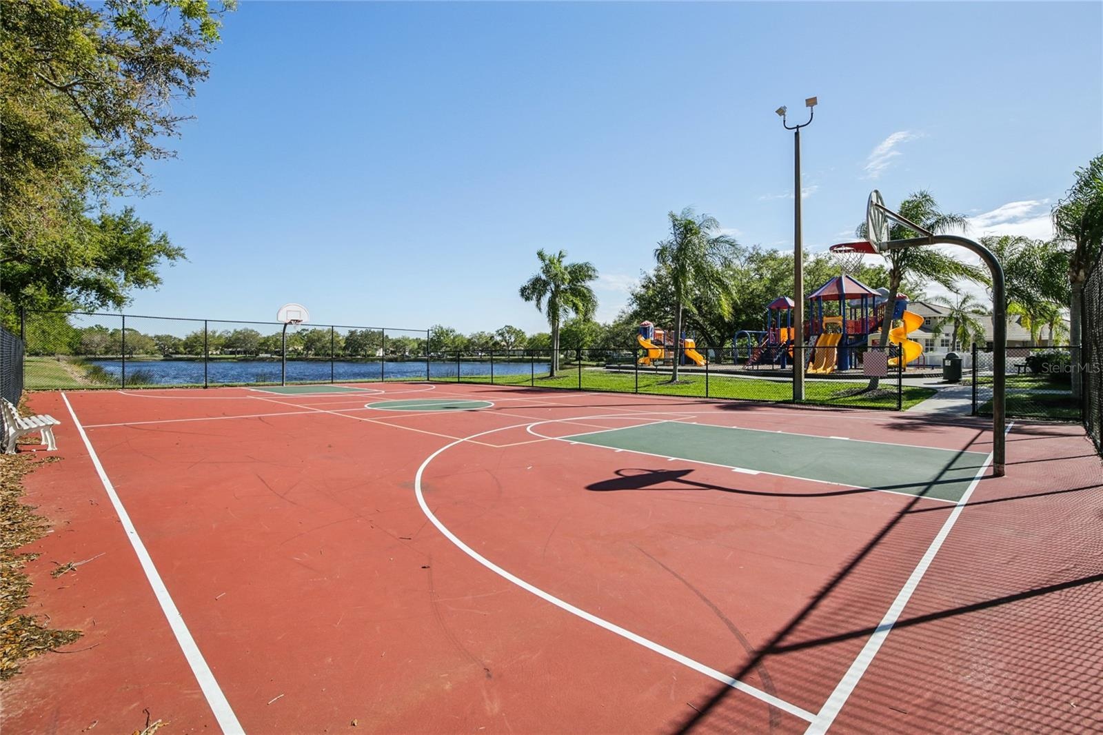 Lakeside Basketball, lighted for evening enjoyment.