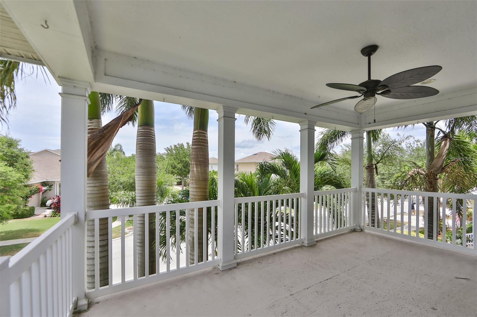 Covered second story balcony perfect for watching sunsets.