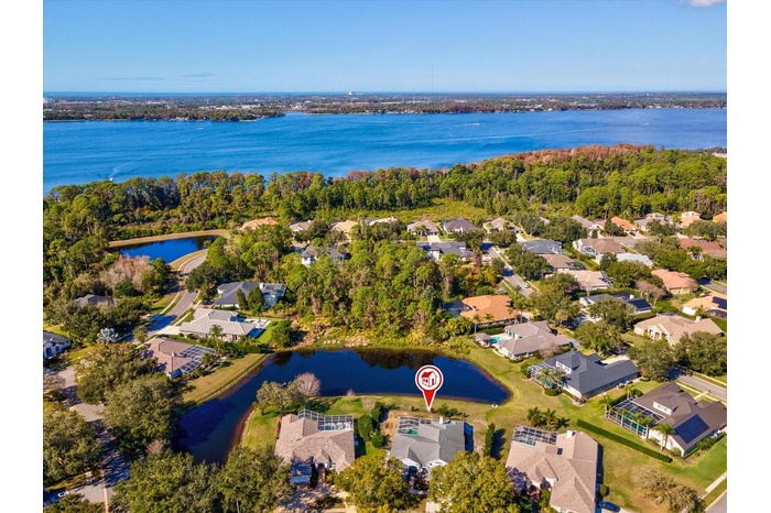 Aerial showing location of home and proximity to Lake Tarpon