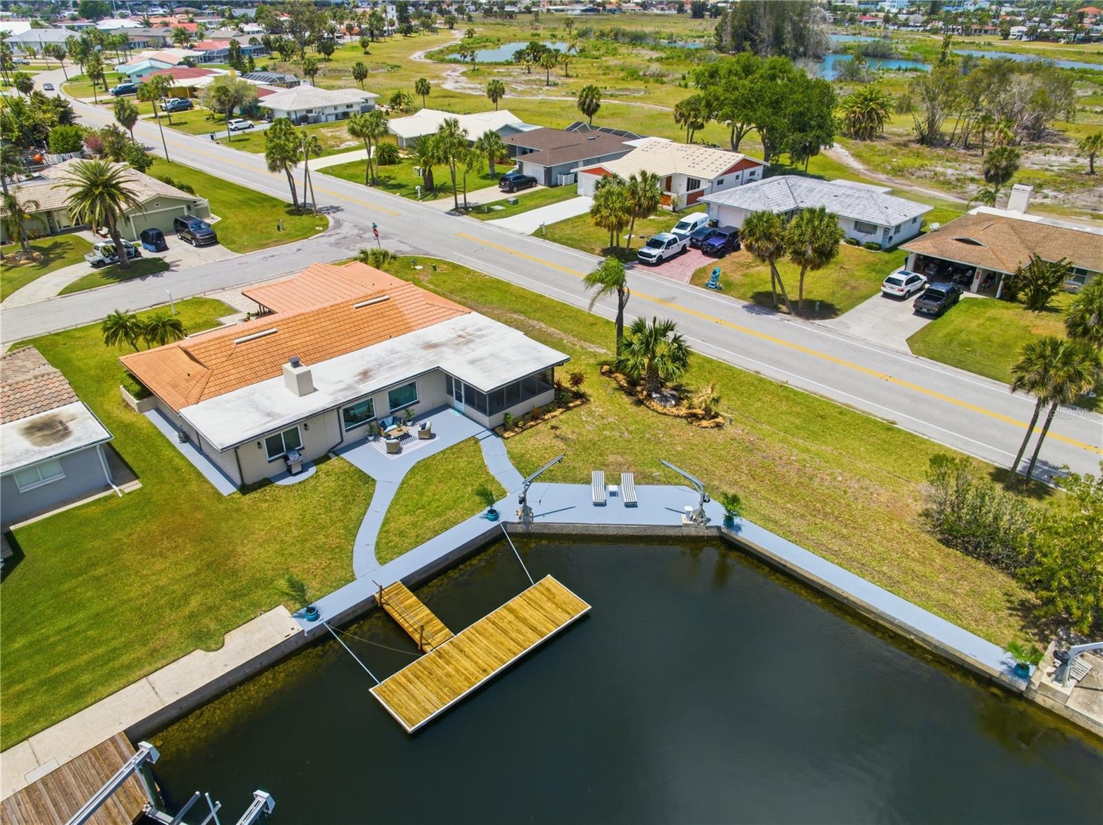 corner lot on wide canal