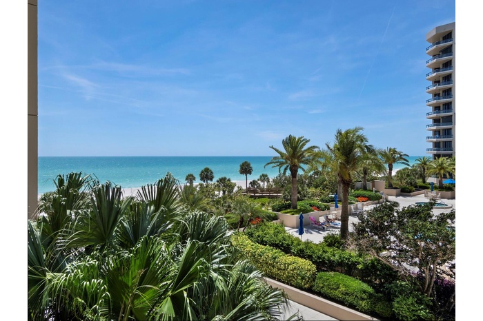 Expansive views of Gulf, Beach and Exquisite Gardens
