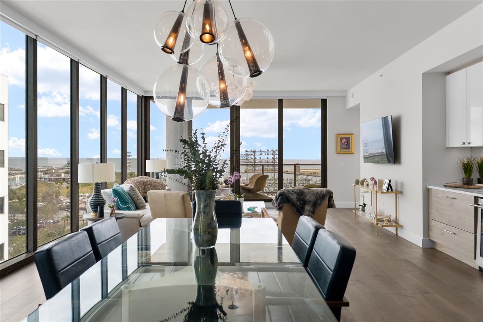 Plenty of natural light with floor to ceiling windows throughout.