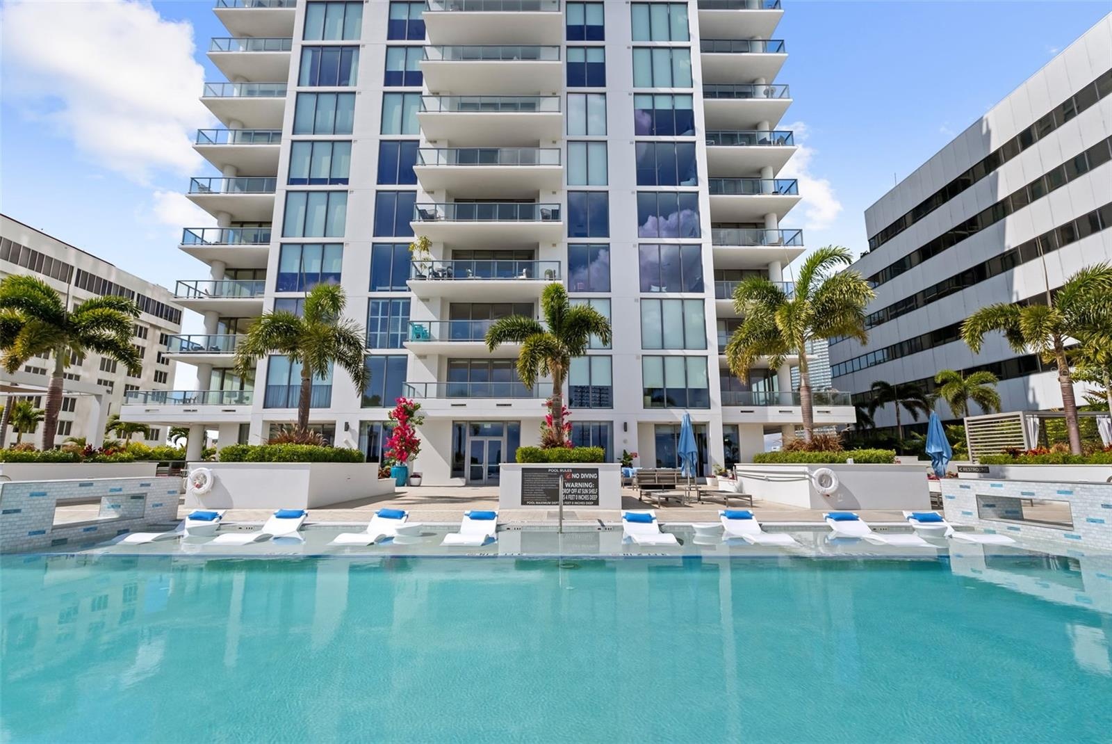 Pool and amenities located on 7th floor