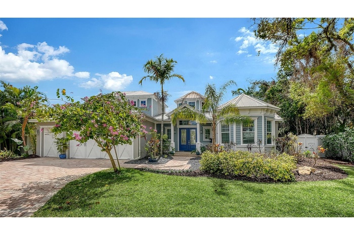 Front elevation of this coastal contemporary designed home