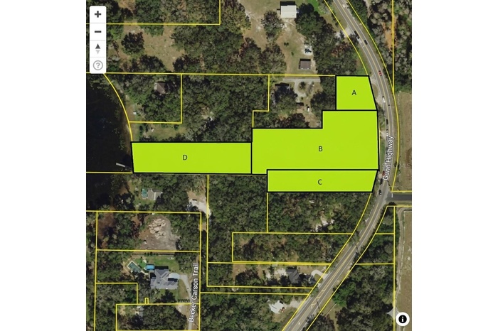 Lake Frontage Single Family Home adjacent to 3 additional parcels currently Tampa Bay Nursery on Gunn Highway