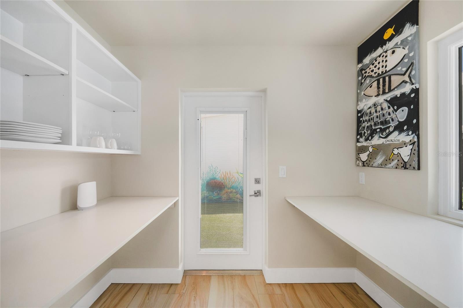 As you enter the Casita you walk into an area that can be used as an office and casita essentials room