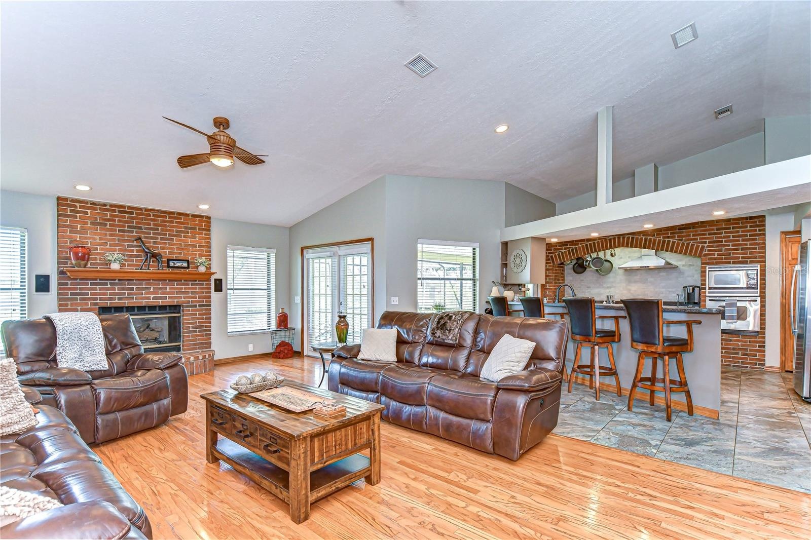 Open Great Room Flowing from Kitchen