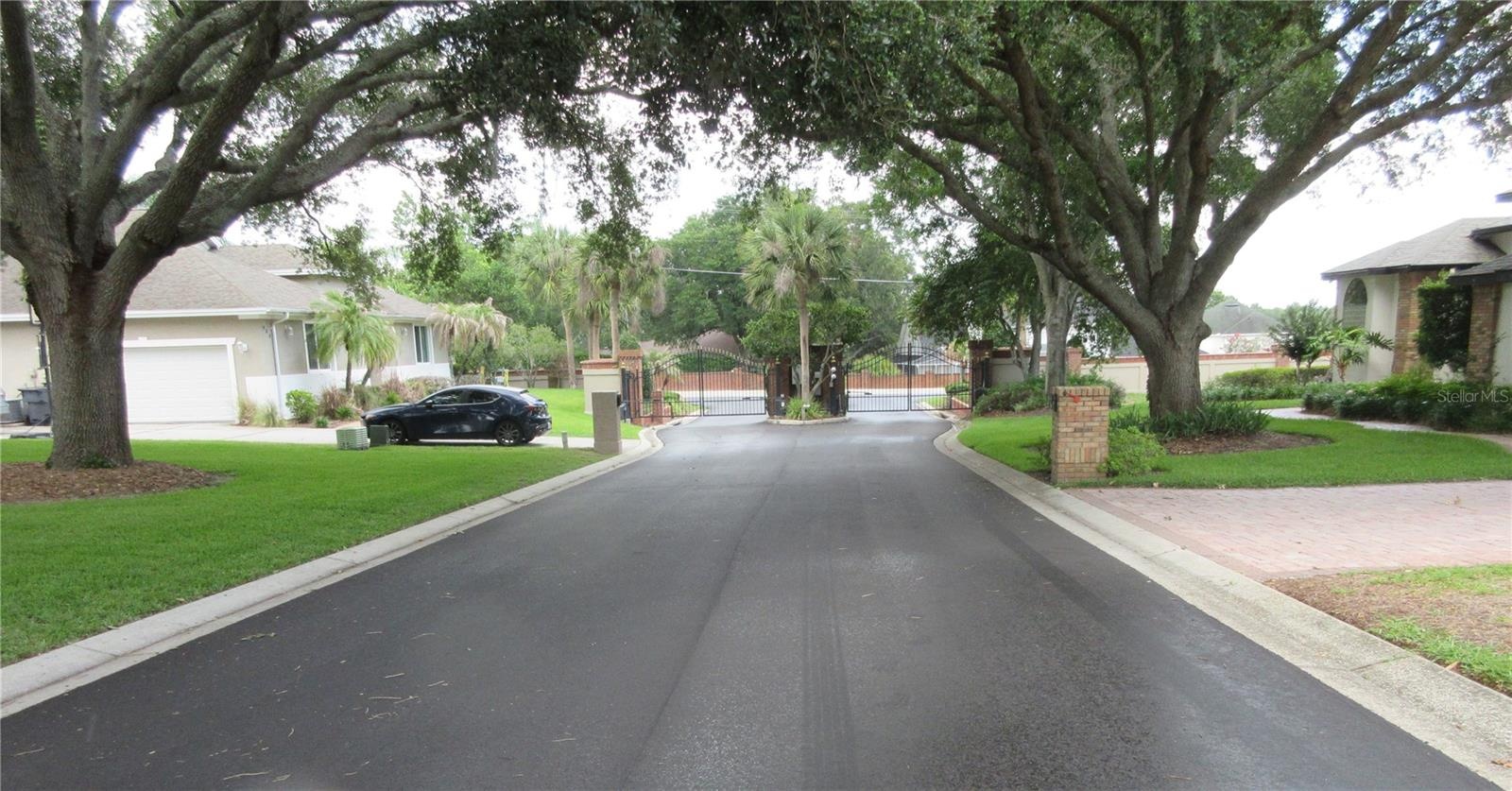 Street view from inside gate