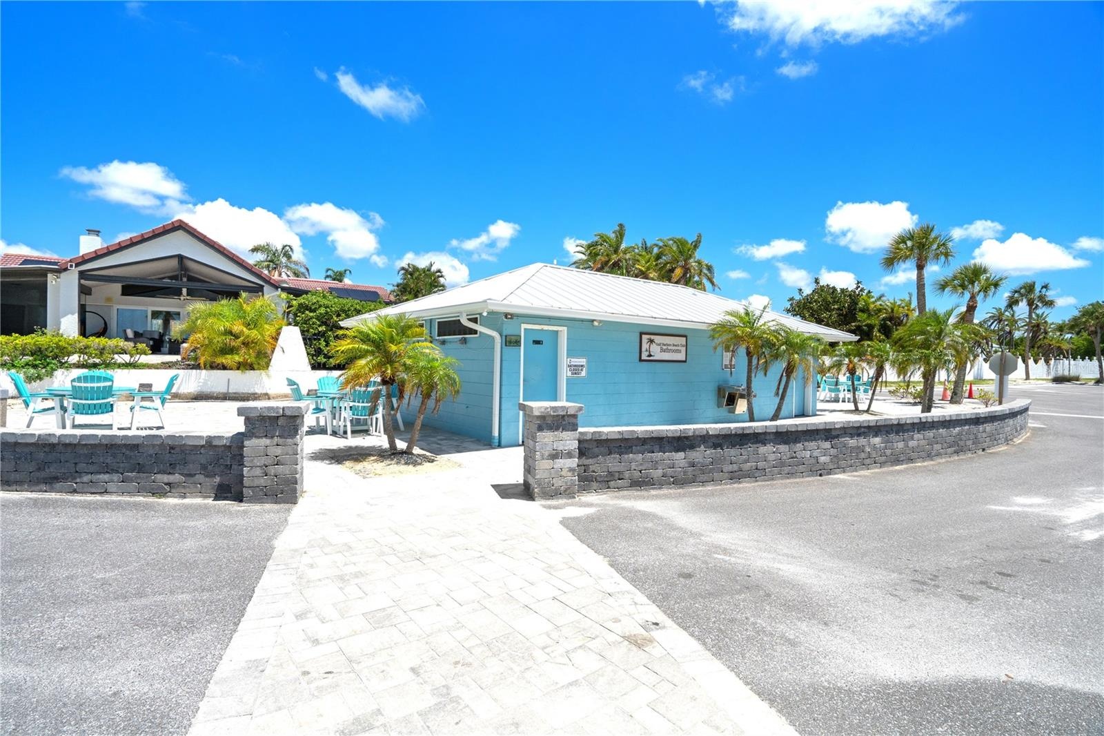 Private Community Beach, Bathrooms, Showers, Picnic Tables and Benches, Cabanas, Grills, and showers.