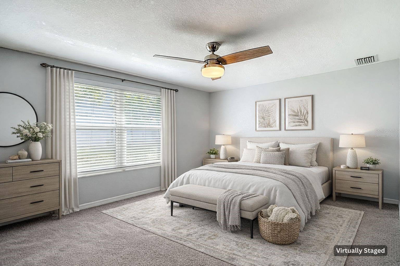 Primary Suite virtually staged