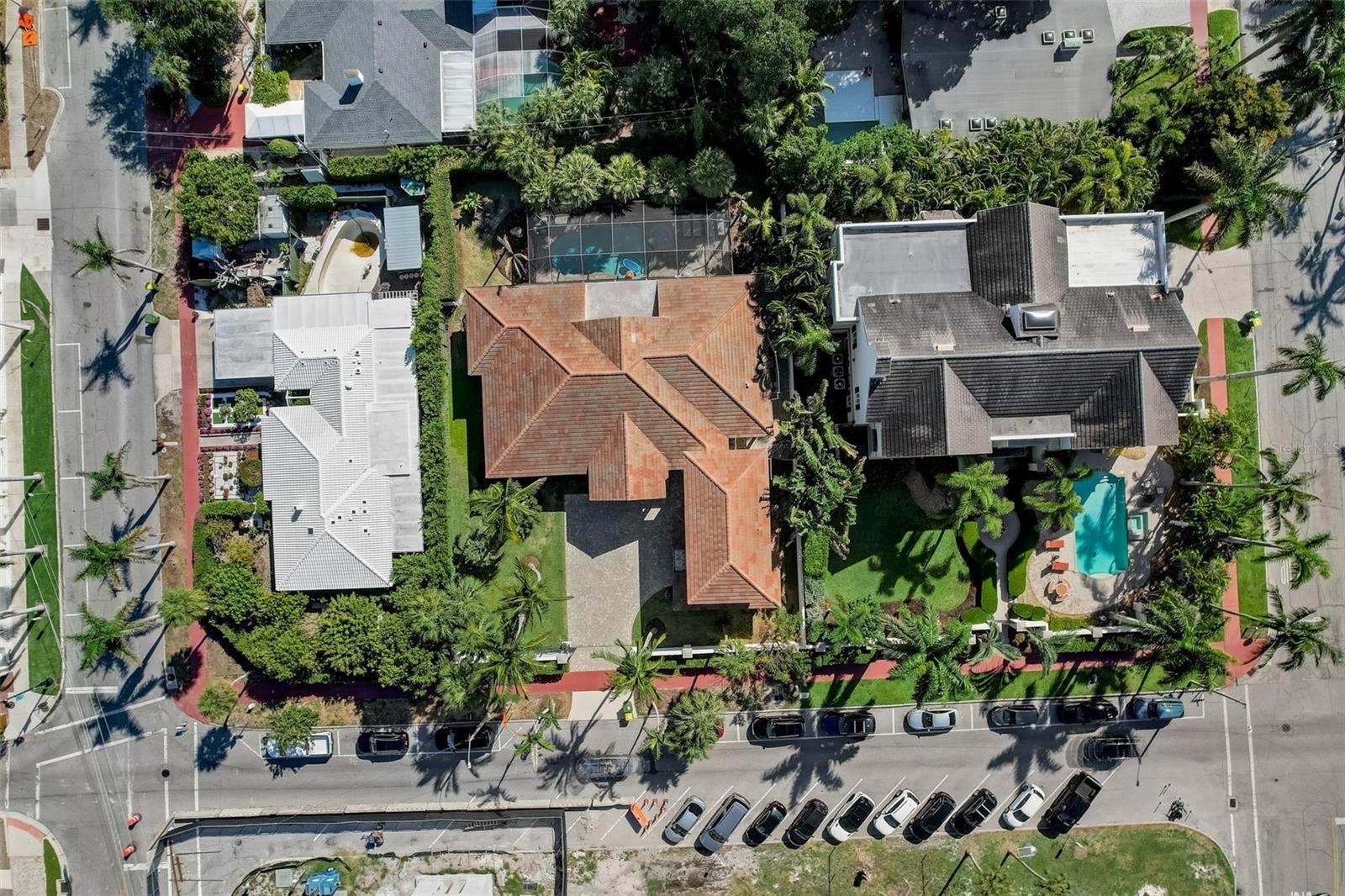 Arial view of the house