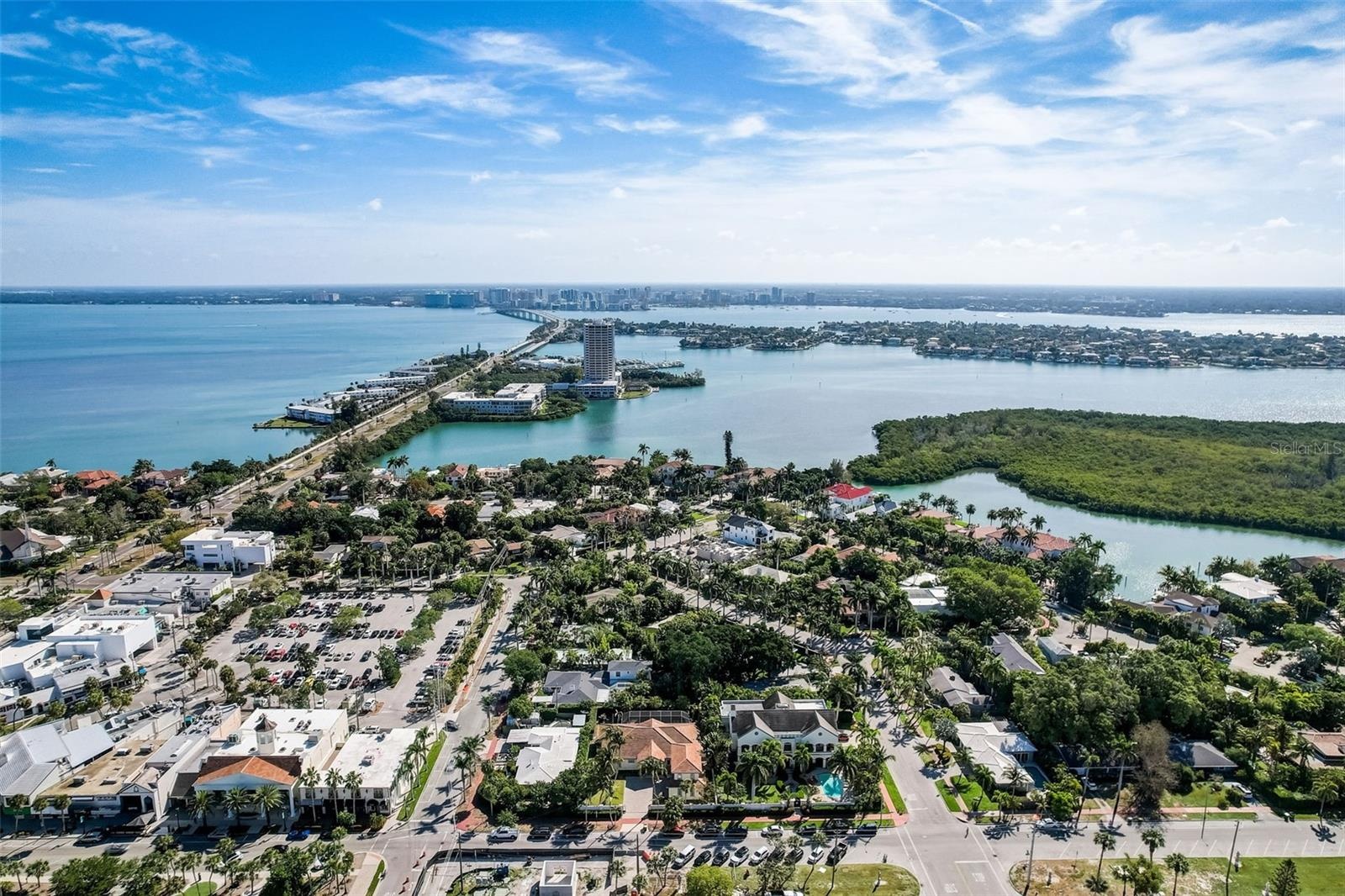 Aerial view of the house