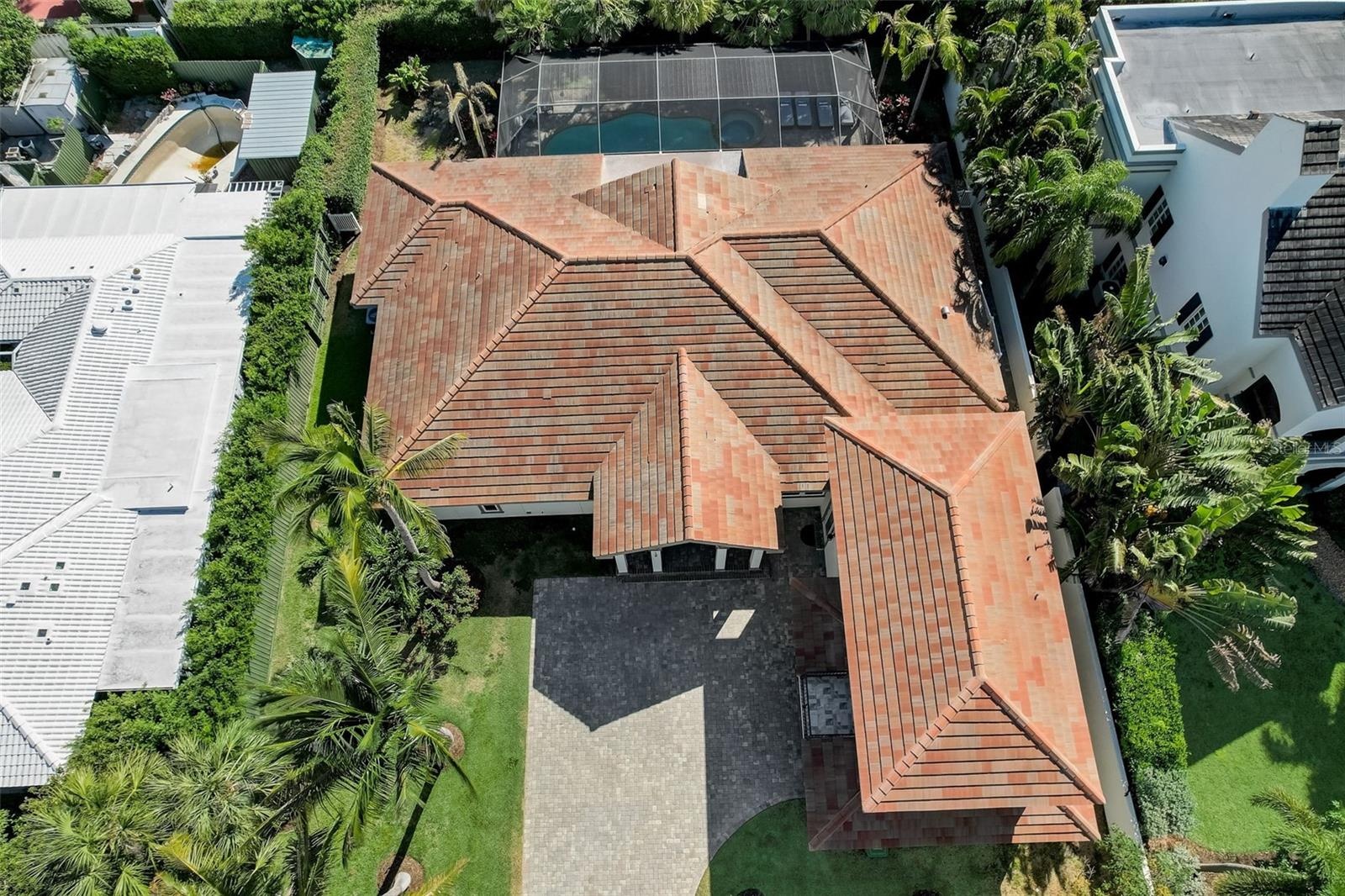 Aerial view of the house