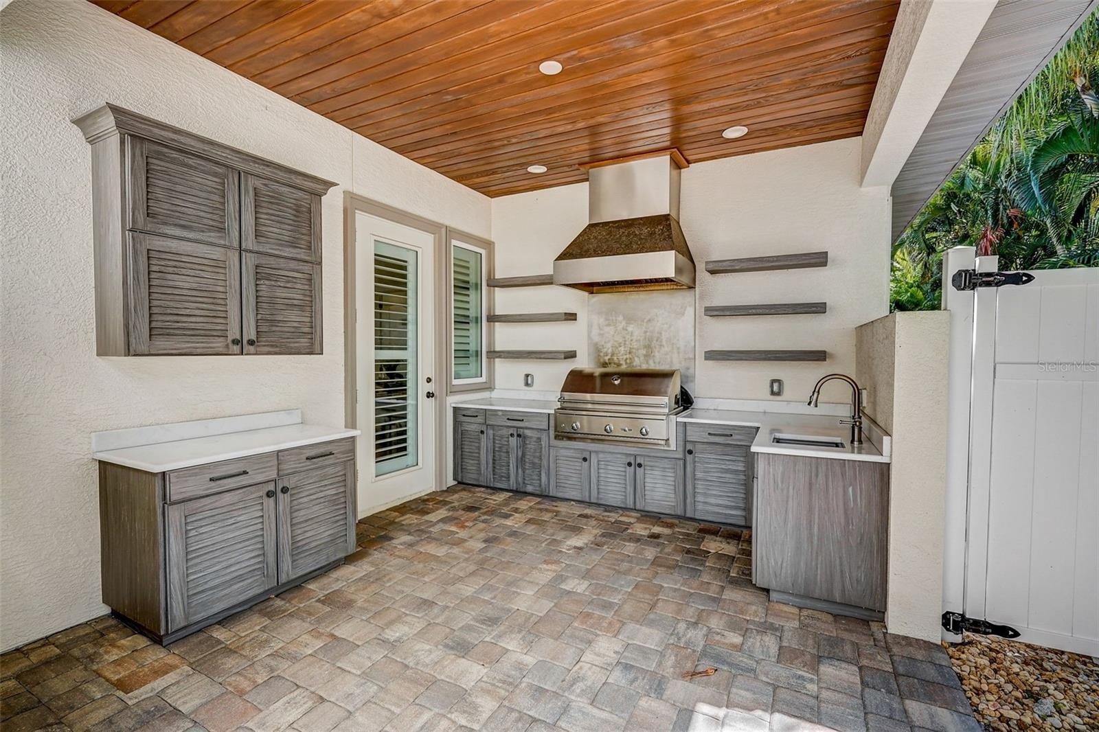 Outdoor grill off kitchen
