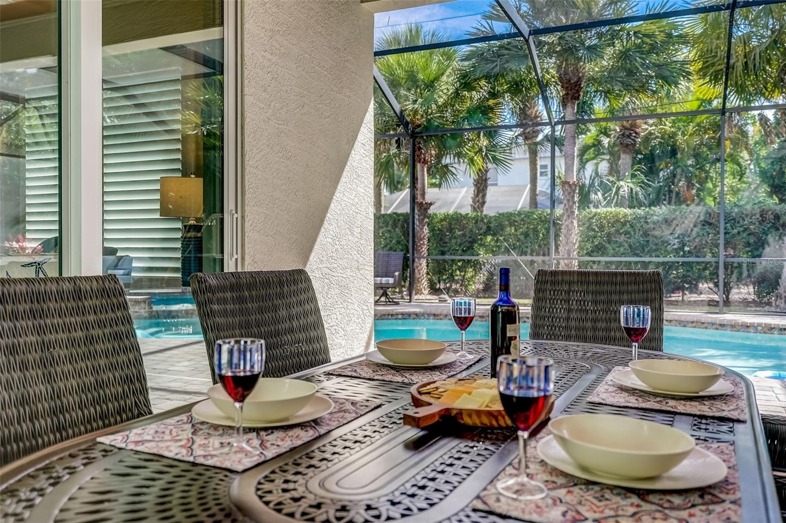 Outdoor dining table/covered pool area