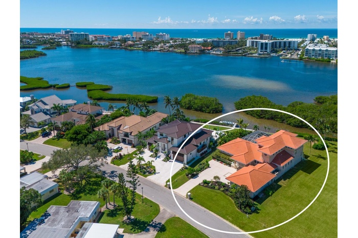 Aerial view of ICW and Siesta Key