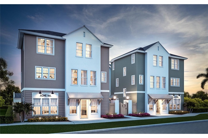 Front View of Homes A and D featuring First Floor Workspace