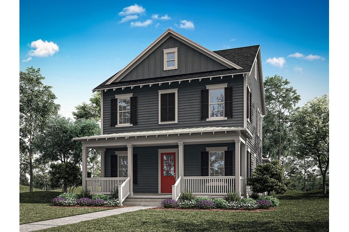 Island Village at Celebration - Hatteras Floorplan - Coastal Elevation - Architect's Rendering