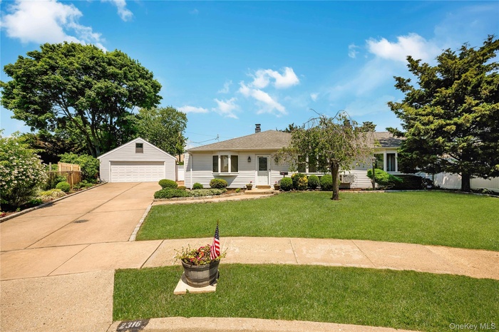 Front with 6 Car Driveway and Detached 2.5 Car Garage