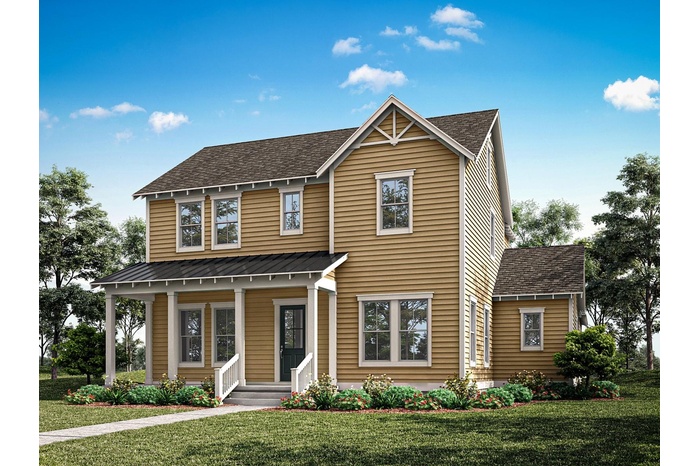 Island Village - Marathon Floorplan - Folk Victorian Elevation - Architect's Rendering