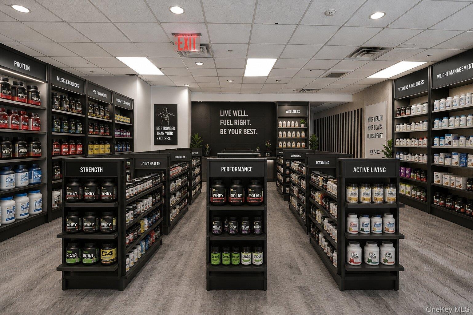Virtually staged wellness / nutrition store
