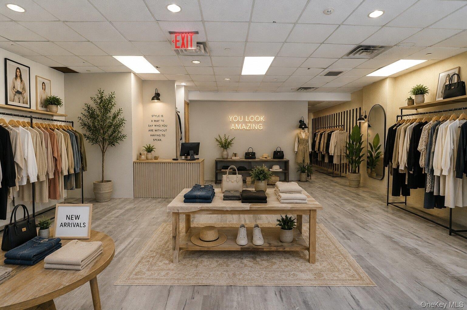 Virtually staged clothing store
