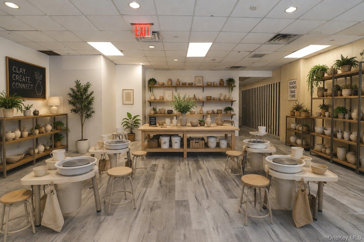 Virtually staged pottery studio