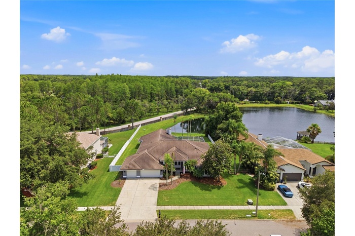 Aerial view from the front of the property