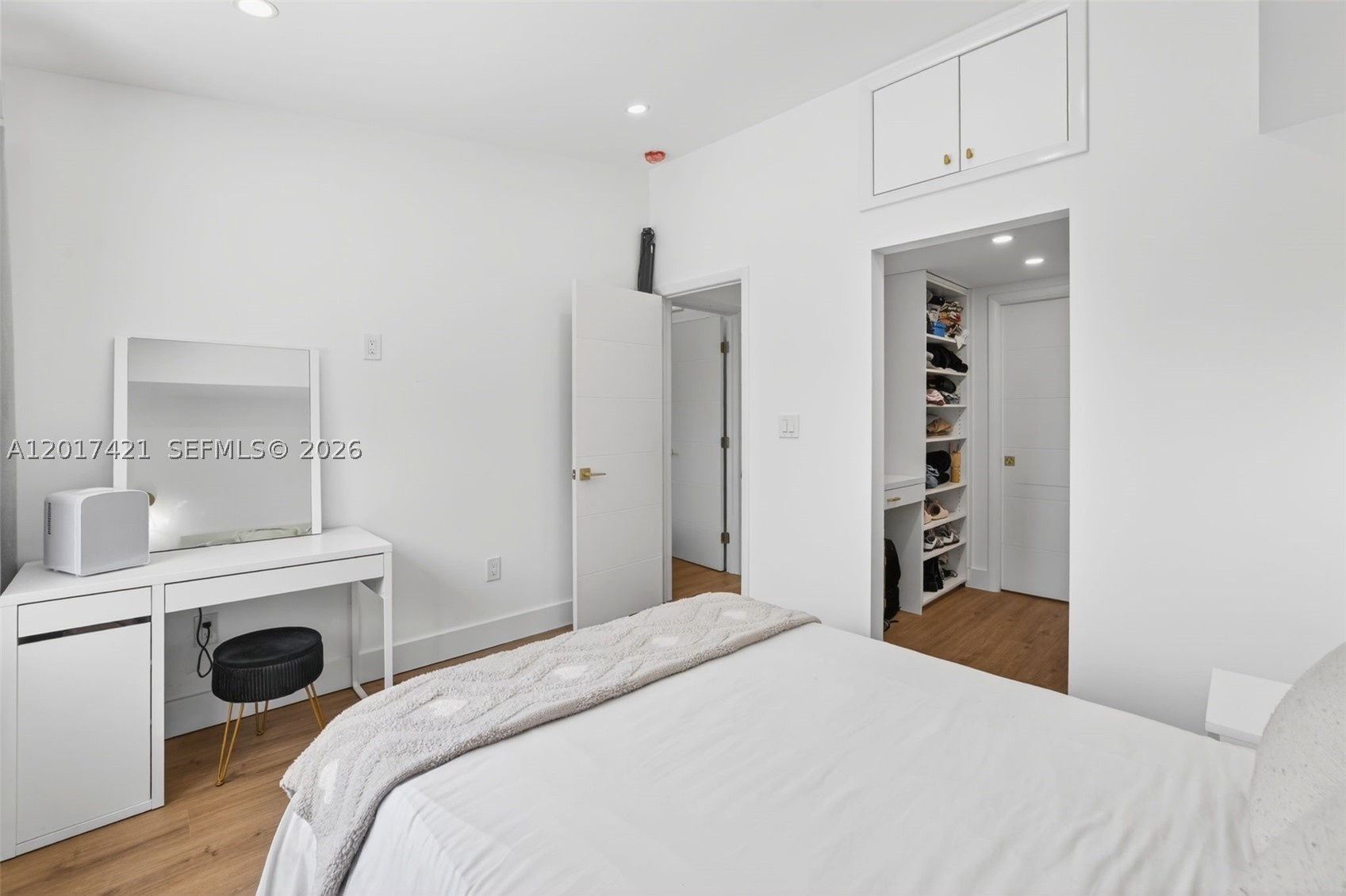 Guest bedroom has a great built in closet