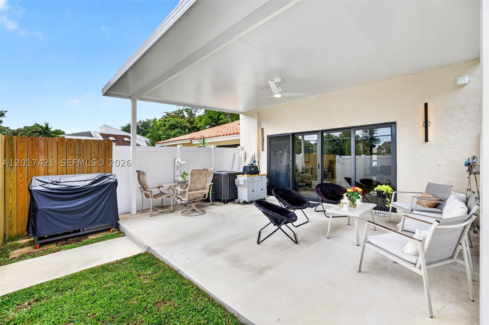 Everything was thought of. You'll have a space for your grill and a bit of grass for your dog