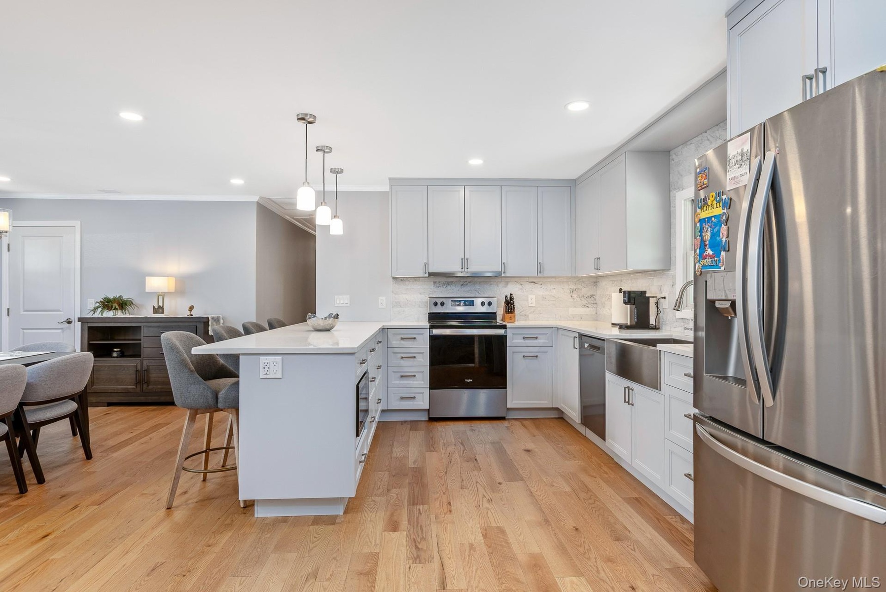 Brand new kitchen with quartz counter tops