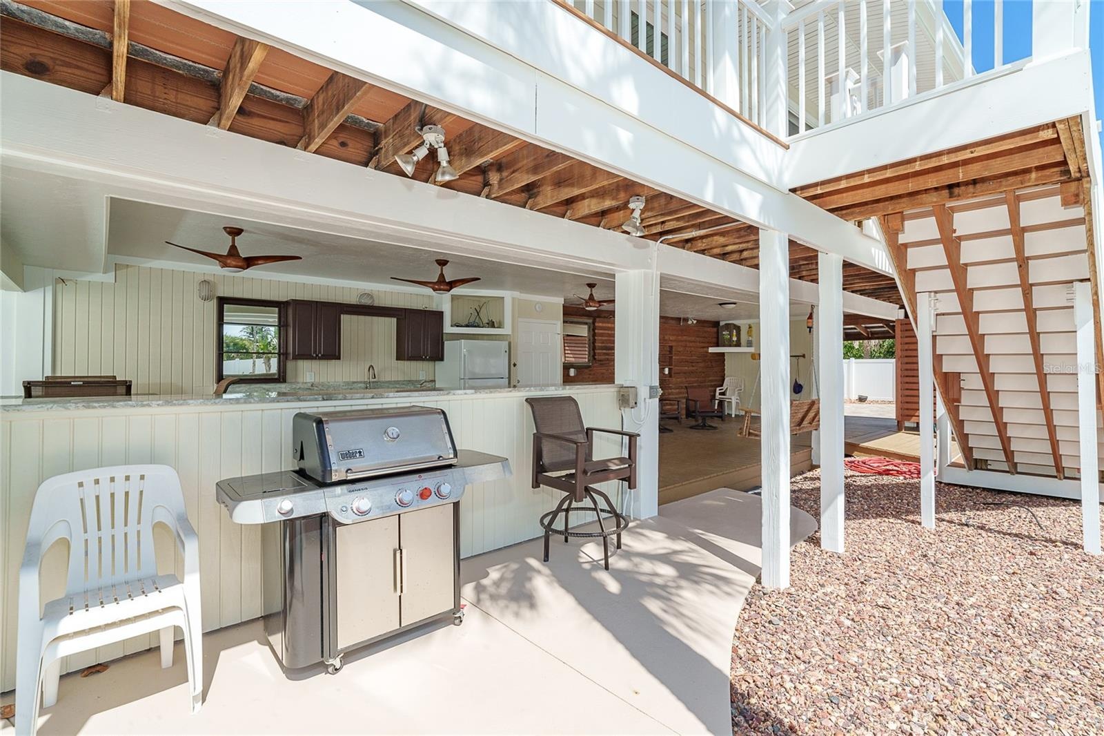 Outdoor Kitchen Under Guest House.