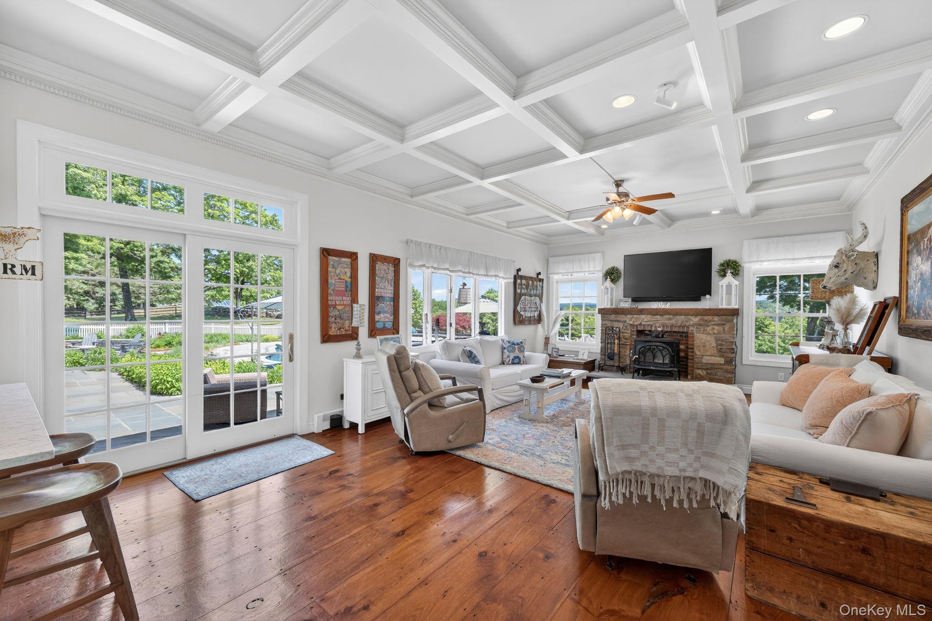 Family room with direct access to pool area