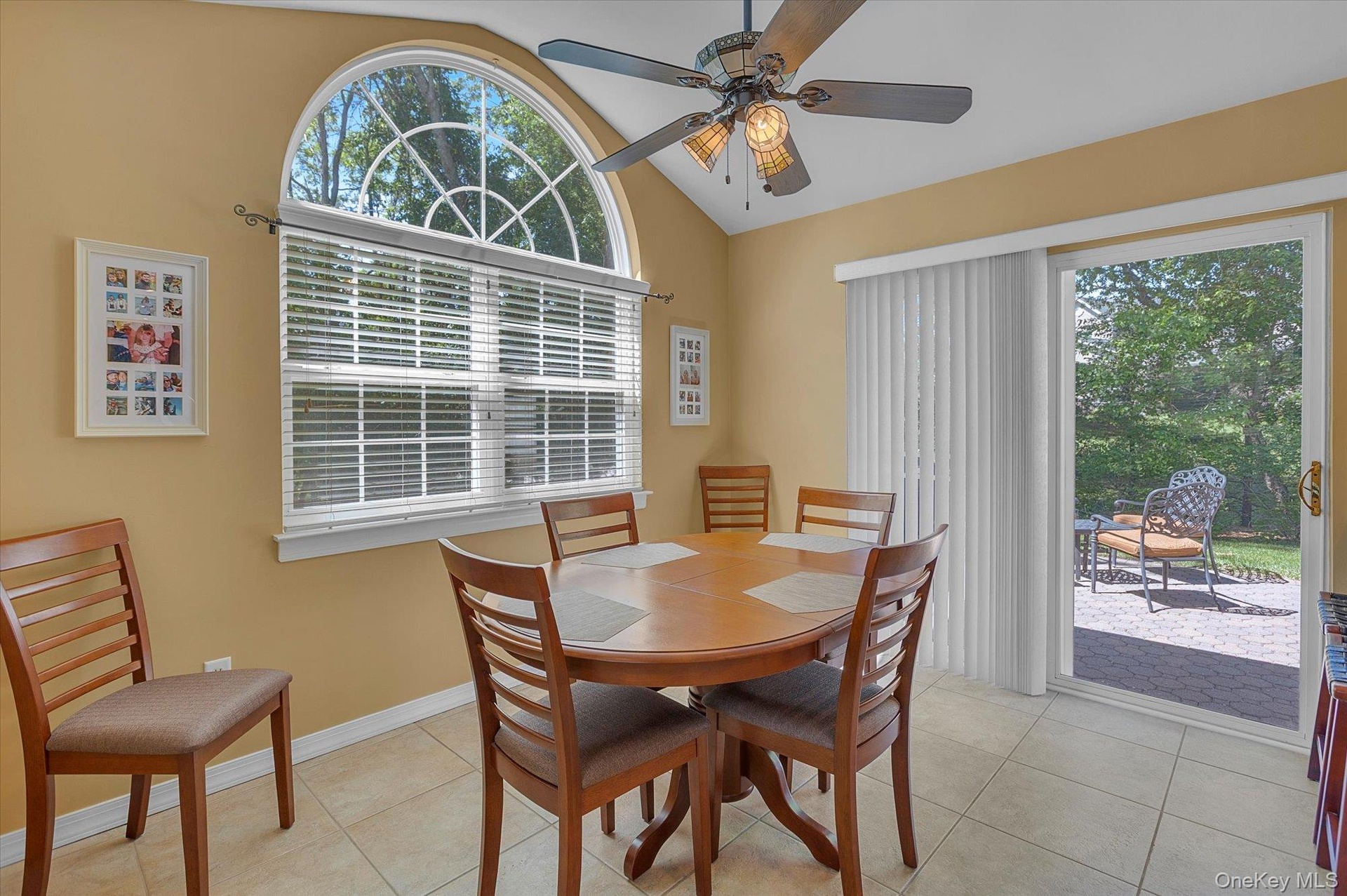 Ceramic Tiled Floor. Lots of Natural Light. Sliding Door to Backyard Patio.