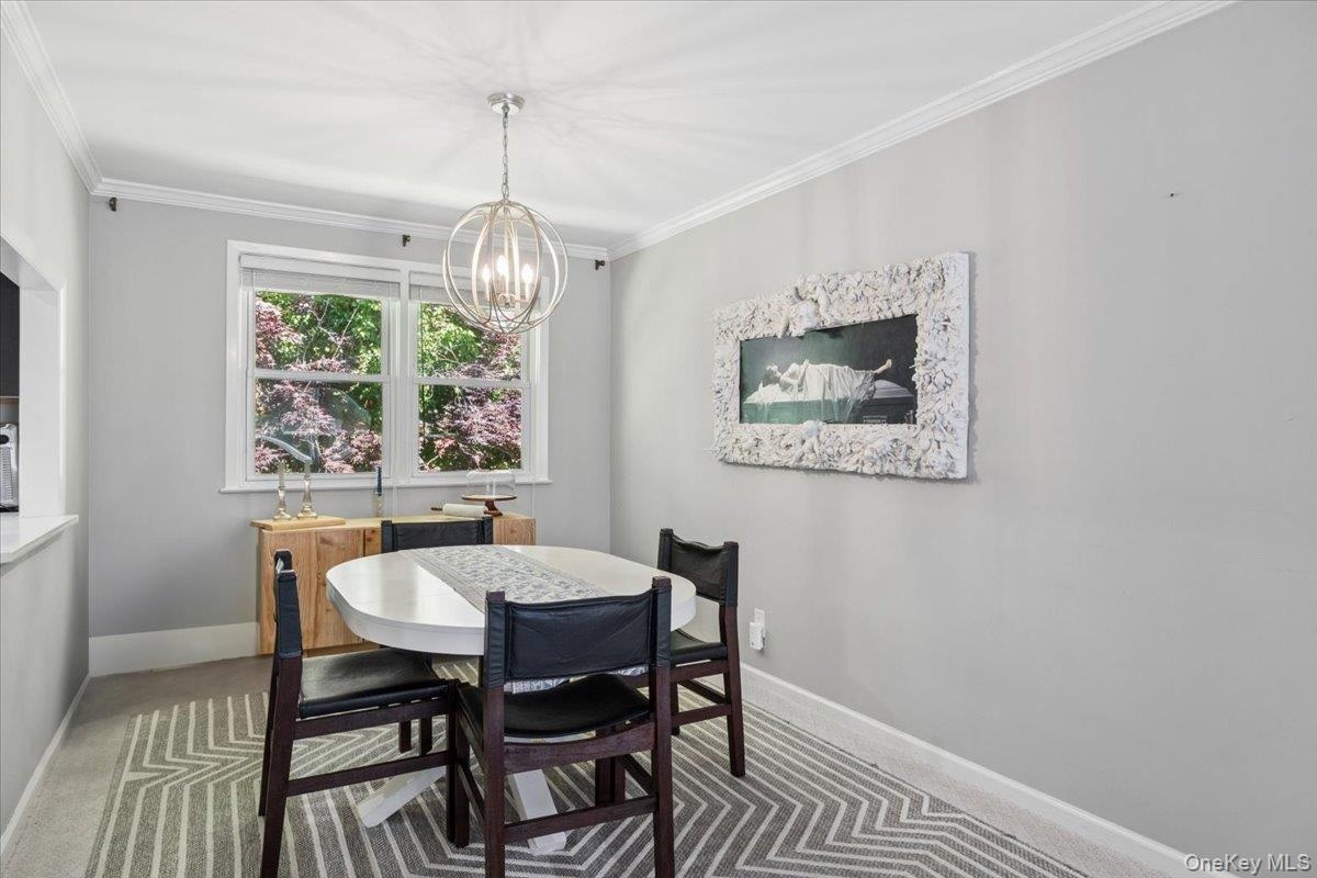Dining room & living room are open to each other to create a large open space