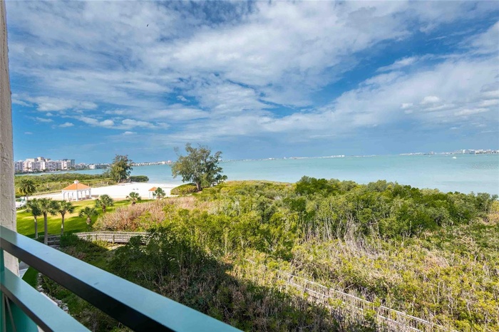 Balcony views of Boca Ciega Bay and the beach