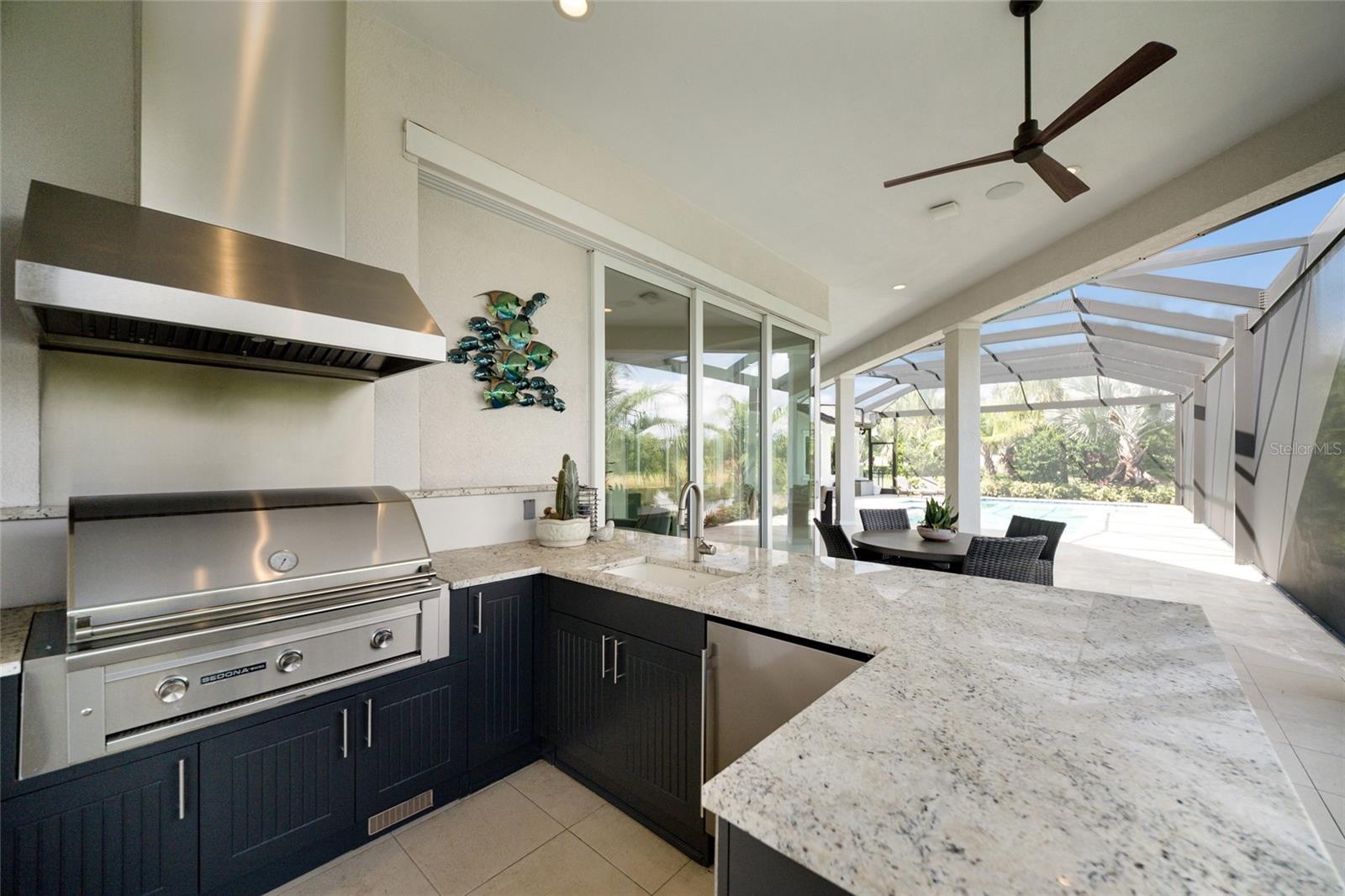 Freshly renovated outdoor kitchen