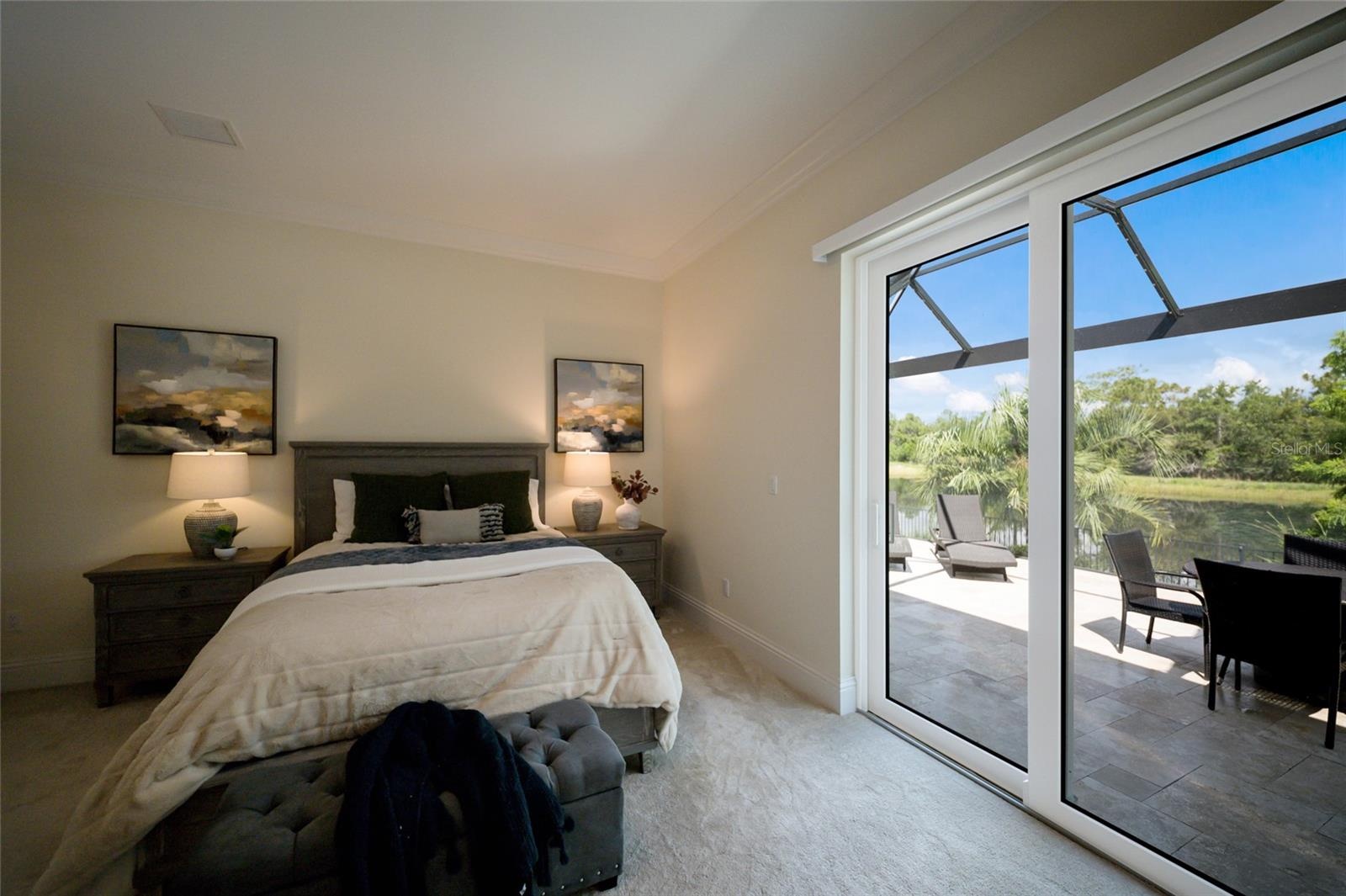 Bedroom 1 has sliding doors to a rear couryard
