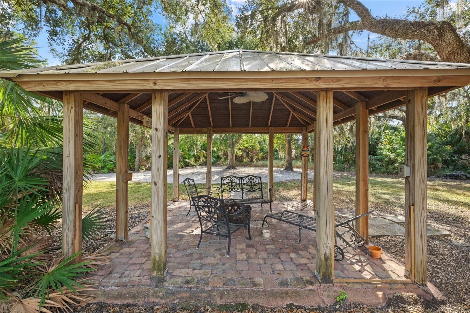 Gazebo toward the back of the parcel