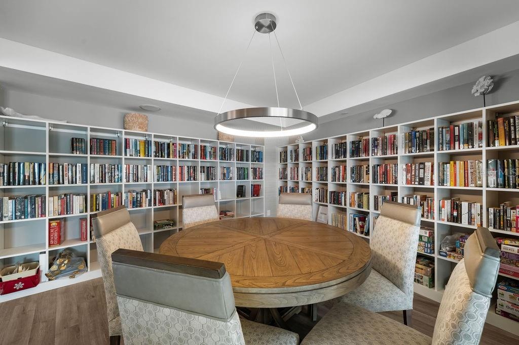 Club room library and game table