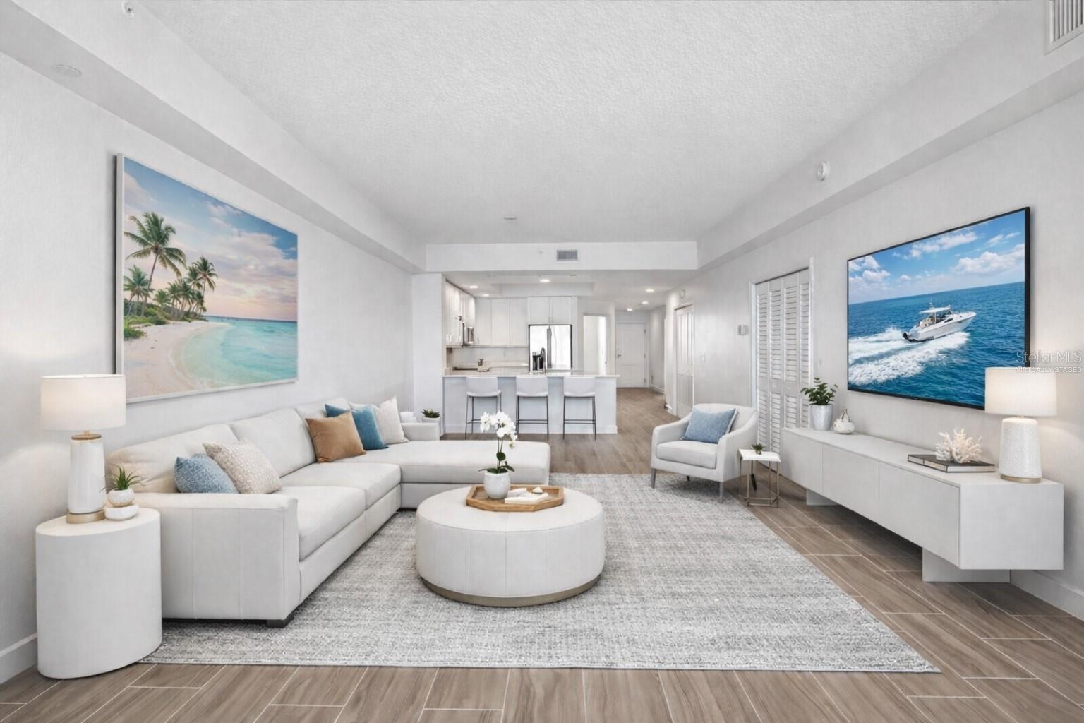 Family room virtually staged