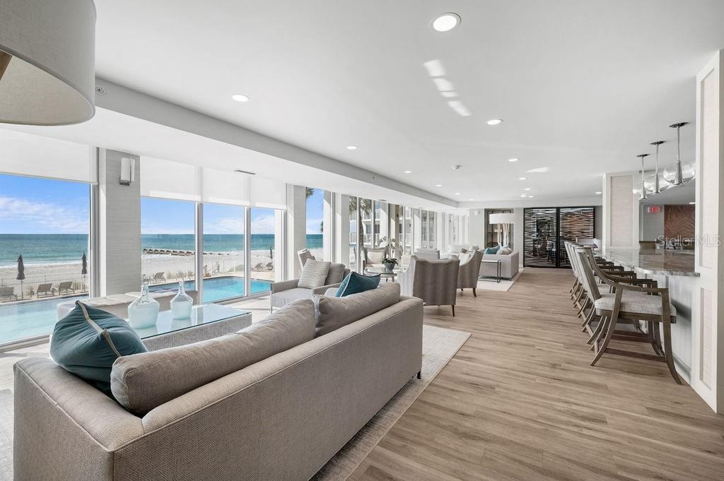 The club room has sweeping views of The Gulf