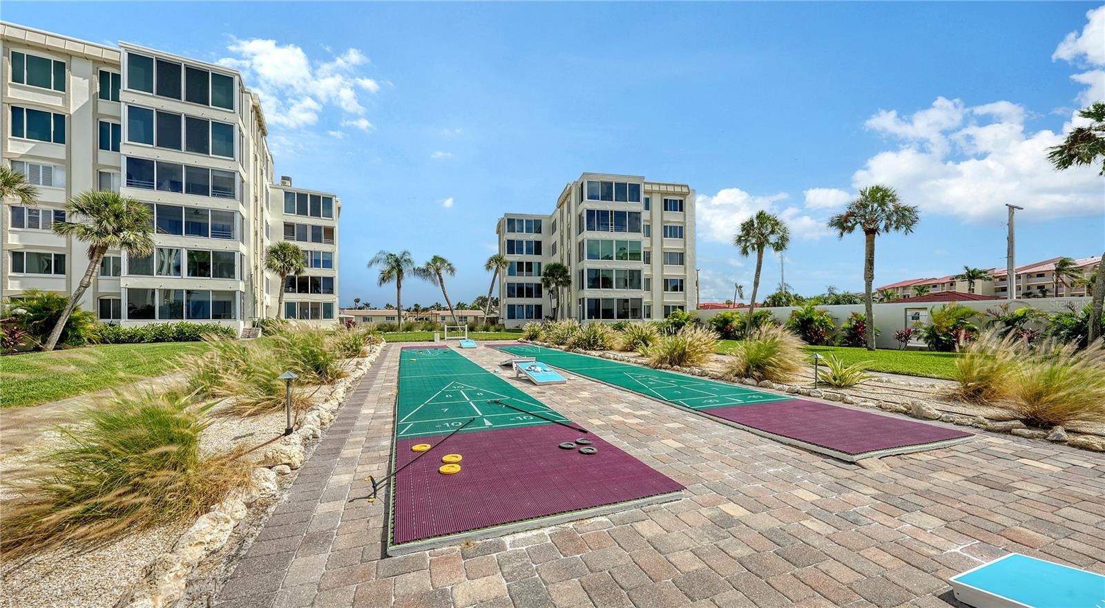 New Corn hole games and Shuffleboard.