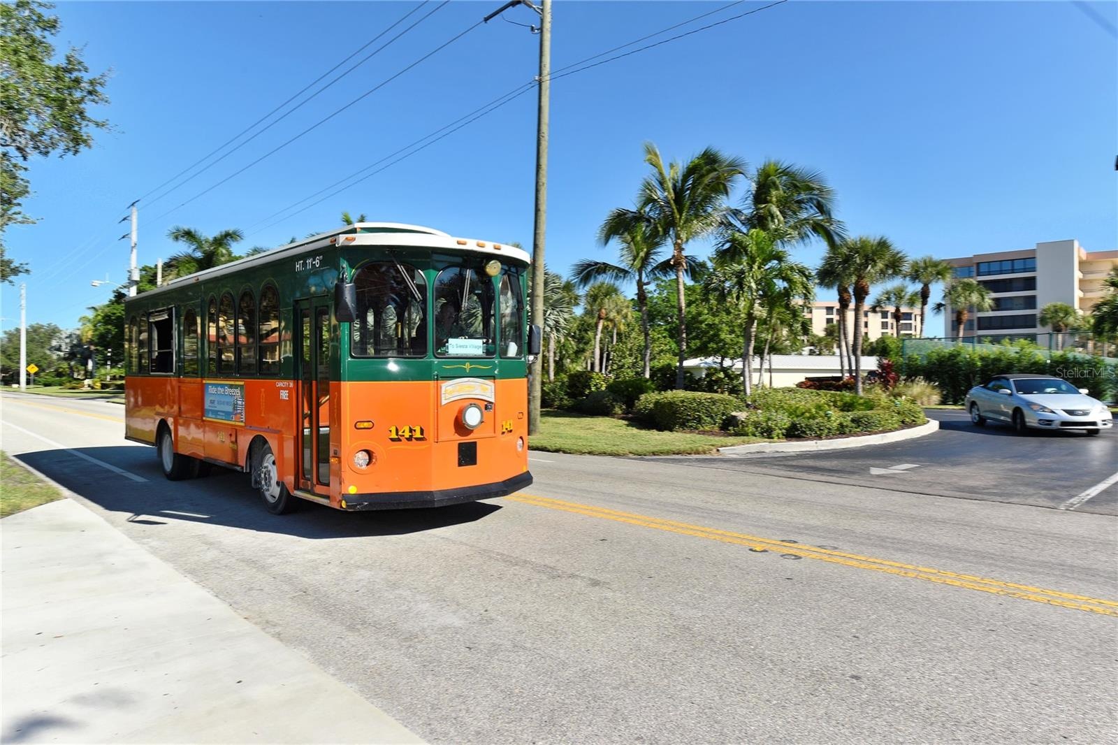 Jump on the trolly or pedal cabs for a free ride